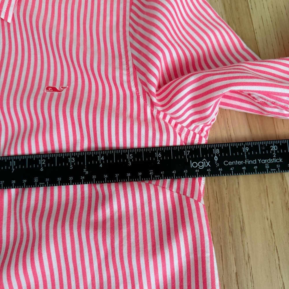 Vineyard Vines Preppy Pink and White Striped Button Down Shirt Size 4 - Picture 12 of 14